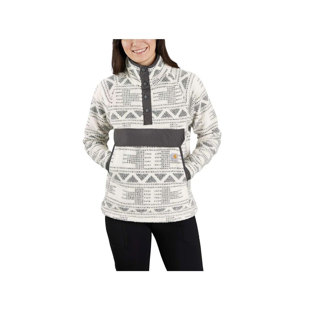 Carhartt Aztec Snap T Relaxed Fit Fleece Pullover Size M Hiking Outdoor Gray